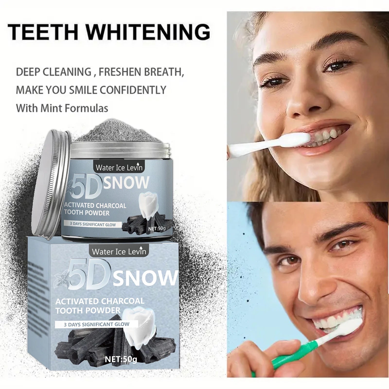 Bamboo Charcoal Teeth Whitening Powder