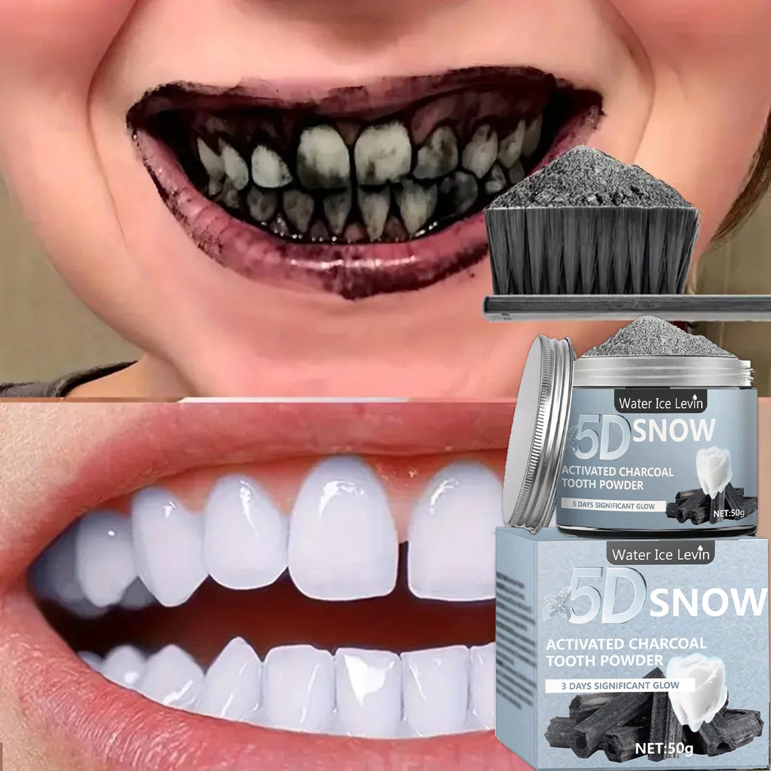 Bamboo Charcoal Teeth Whitening Powder
